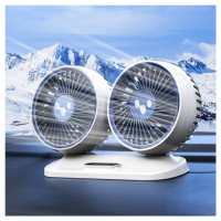 【LEIBOO】USB車載雙頭空氣循環降溫風扇 夏季車用風扇 桌面靜音小風扇 汽車電風扇(618限定)