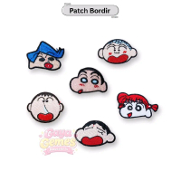 Patch Bordir Karakter Sanrio Crayon shincan - Emblem Bordir Lucu Tempel Jahit Jaket Tas Topi DIY Aks
