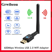 600Mbps WiFi Bluetooth Wireless Adapter USB Adapter 2.4G Bluetooth V4.0 Dongle Network Card RTL8723BU for Desktop Laptop PC