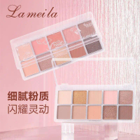 Bảng phấn mắt Lamela 10 màu, bộ phấn mắt màu kẹo, loại bóng và lì, bền lâu 5199