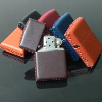 Hand-stitched Durable Cowhide Leather Protective Sleeve Lighter Holster for Zippo lighter Cover