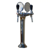 Double Lines Beer Tower with Beer Taps and Beer Medallion for Bar Counter Accessories