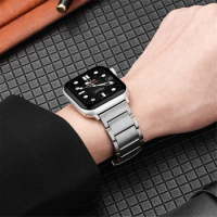 Correa for Apple Watch link Band Ultra 8 49mm 45mm 41mm Titanium Metal Wrist Bracelet iWatch 7 6 5 4 3 SE2 44mm 40mm 42mm Strap