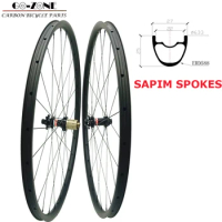 carbon mtb wheels 29 clincher tubeless 27x25mm symmetry 29er mtb wheelset 29 inch sapim cx ray spokes QR/TA/boost mtb wheel 29"
