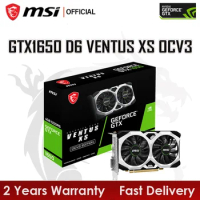 NEW MSI GEFORCE GTX 1650 VENTUS XS OCV3 4GB Graphics Card 12nm GDDR6 128bit DVI HDMI DP GPU GTX1650 4G DeskTop Gaming Video Card