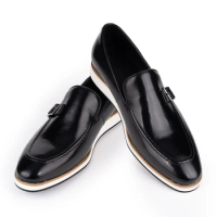 Deluxe Man Casual Shoes Cow Leather Loafer Mens Monk Strap Buckles Dress Shoes Comfortable Daily wear casual shoes Driving Shoes