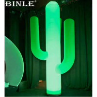 Customize creative advertisements giant outdoor decoration inflatable cactus with led lights for events