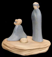 Vintage 1984 Jack Black Navajo Pottery Sculpture Man Woman Prayer Bowl Southwest