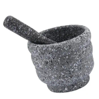 Garlic Pot Pestle Kitchen Set Mortar Tools Pepper Grinder Ceramic Marble Household Pounder Granite Device Medicine