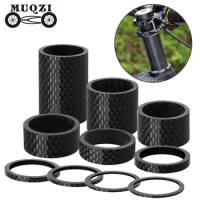 MUQZI Carbon Fiber Headset Spacer MTB BMX Road Folding Bike Stem Washer 1 2 3 5 10 15 20 30 50mm For 28.6mm Bicycle Fork