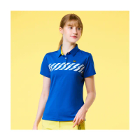 【Jack Nicklaus 金熊】GOLF女款數位印花吸濕排汗POLO衫/高爾夫球衫(藍色)
