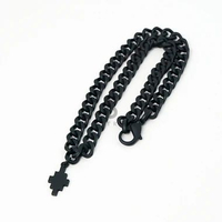 MARCELO BURLON Necklace Cross Chain Black ( 100% Authentic )