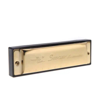 New Swan Key of C 10 Holes 20 Tone Diatonic Harmonica Golden for Student Music Instrument with Case 17000631 harmonica golden