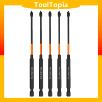 ToolTopia-Set bit pemutar skru magnetik, set bit keluli aloi S2, batang heksagon 1 / 4 inci, Hrc58-6