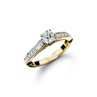 แหวนเพชร Radiance Pave Solitare รุ่น R19454EG - สีโกลด์