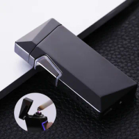 2022 Jobon Electric Lighter Metal Windproof Double ARC Plasma Lighter USB Rechargeable with Battery Indicator Men's Gift