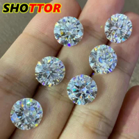 SHOTTOR Factory Wholesale 0.1-10 CT Super White Real Moissanite Loose Stone with Certified Gemstones D Color Mossanita Diamond