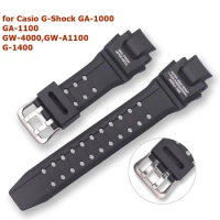 for Casio G-Shock GA-1000 GA 1100 GW-4000 GW-A1100 G-1400 Diving Sport Watch Bracelet Waterproof PU Silicone Watch Accessories