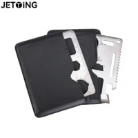 1PC 11 in 1 Camping Survival Pocket Multi tool Military Multifunction Swiss Army Wallet Kinfe Tools Credit Card Knife