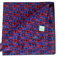 Vivienne Westwood 滿版彩色行星LOGO底圖純棉帕領巾(紅藍撞色)