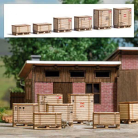 Mini 現貨 Busch 1811 HO規 Pallets &amp; Crates 6組木棧板和木箱 套件