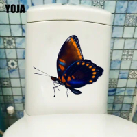 YOJA 20.9X18.5CM Smart Cartoon Butterfly Bathroom Toilet Seat Decor Fashion Home Wall Sticker T1-2207
