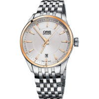 ORIS 豪利時 ARTIX DATE 18K玫瑰金圈日期機械錶 雙11買買節 送禮首選-39mm 0173377136331-0781980