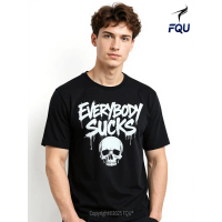 FQU Everybody Sucks Macbeth Tengkorak Hati Logo Warna Penuh Kaos Hadiah DIY Cerah untuk Ayah Kaos Pr