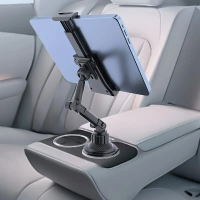 Adjustable Car/Truck Tablet and Phone Mount with Heavy-Duty Cup Holder Base | Compatible with 10.1