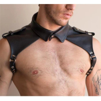 BDSM Gay Sexual Shoulder Harness Strap Leather Feisth Men Sexy Crop Tops Chest Bondage Harness Belts Erotic Rave Gay Clothing