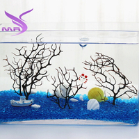 新品天然海鐵樹小樹枝魚缸裝飾品造景套餐海藻球微景觀生態瓶擺件1入
