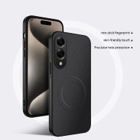 Sarung Telefon Kalis Kejutan Magnetik, Untuk Samsung S25 Plus, Sarung Gentian Karbon Mewah, Serasi d