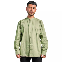 Russ & Co Russ Kemeja Koko Pria Tangan Panjang Tajh Green ( Up To Big Size )