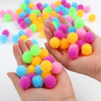 5PCS TPR Soft Squishy Squeeze Fidget Toy Bayberry Ball Hedgehog Mini Massage Ball For Yoga Foot Massage Ball Decompression Toys