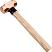 WEDO Copper Sledge Hammer with Wooden Handle,Long Straight Handle,Length 700-900mm,8-20lb