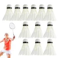 Feather Badminton Shuttlecocks Badminton Trainer Ball 12PCS Stable Badminton Balls For Hitting Practice And Speed Training