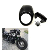 Black Motorcycle Headlight Fairing for Harley Davidson Front Fork Mount Dyna Sportster XLCH