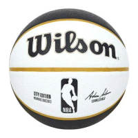 WILSON NBA城市系列-灰熊-橡膠籃球 7號籃球-訓練 室外 室內 白黑棕