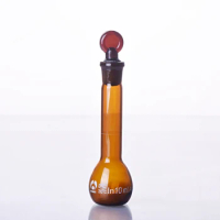 2pcs Volumetric flask with stopper 10ml,Amber Volumetric flask,Measuring bottle,Brown