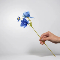 【Floral M】初戀少女藍色波斯菊仿真花花材 （3入組）(人造花/塑膠花/假花/裝飾花)