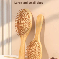 1pcs natural wooden hair comb hair loss scalp massage hair brush hair care healthy bamboo comb