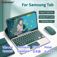 ZONFRONT Wireless Keyboard Mouse for Samsung Galaxy Tab S8 X700 X706 S7 11 Inch Cover S6 Lite 10.4 Tab A7 A8 Case with Keyboard