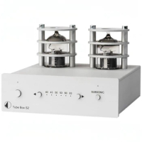 The NEWest Pro-Ject Tube Box S2 phono amplifier, tube 2 x ECC83 (12AX 7A) input gain 40 dB, 43 dB / 50 dB, 60 dB and 63 dB