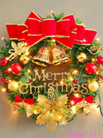 聖誕花環新年裝飾品聖誕節創意門掛聖誕樹圈掛飾禮物 【麥田印象】 購物節