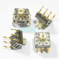 2pcs SAGAMI E.C Japanese 1248C rotary dial code switch 0-9/10 bit 7 x 7 positive code RDS610