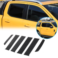For Ford Ranger 2023 Car Center Pillar Decoration Sticker PVC Material Black Exterior Protection Accessories 6Pcs