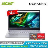 Acer 宏碁 Swift Go SFG14-42-R1TC 14吋 R5 OLED 筆電 銀色