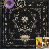 Mystical Altar Cloth Moon Tarots Tablecloth Boho Decoration Witchcraft Divination Astrology Board Game Decor Oracle Card Pad