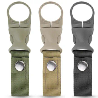 Tactical Molle Buckle Water Bottle Carabiner Clip Webbing Strap Attachment Belt Backpack Hanging Keychain for Camping Hiking