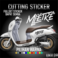 Cutting Sticker MLETRE Satu Set Aksesoris Stiker Striping Motor Honda Scoopy 2010 2022 New Prestige